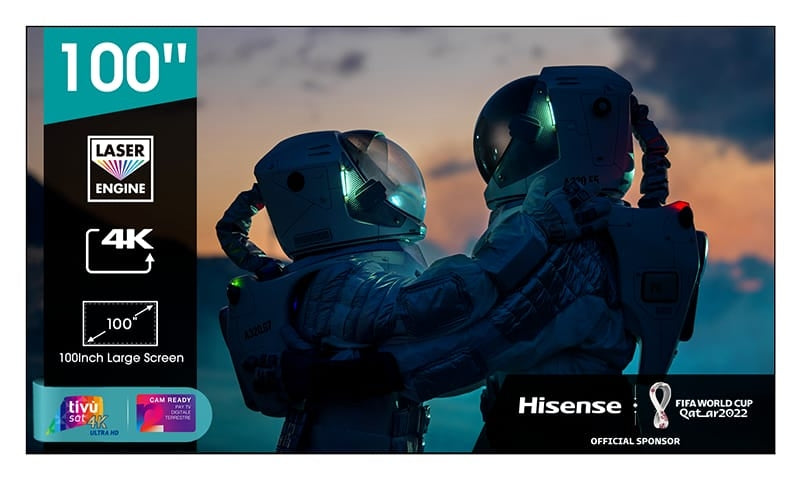 Schermo proiezione Hisense fisso con cornice, con superficie ALR (UST) silver per home cinema in ambienti luminosi 225x127cm 100" 16:9