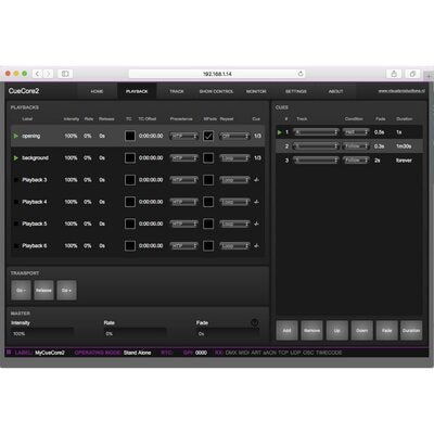 Visual Productions - CueCore2 - Multi-protocol architectural lighting controller, 2 x DMX-512 universes