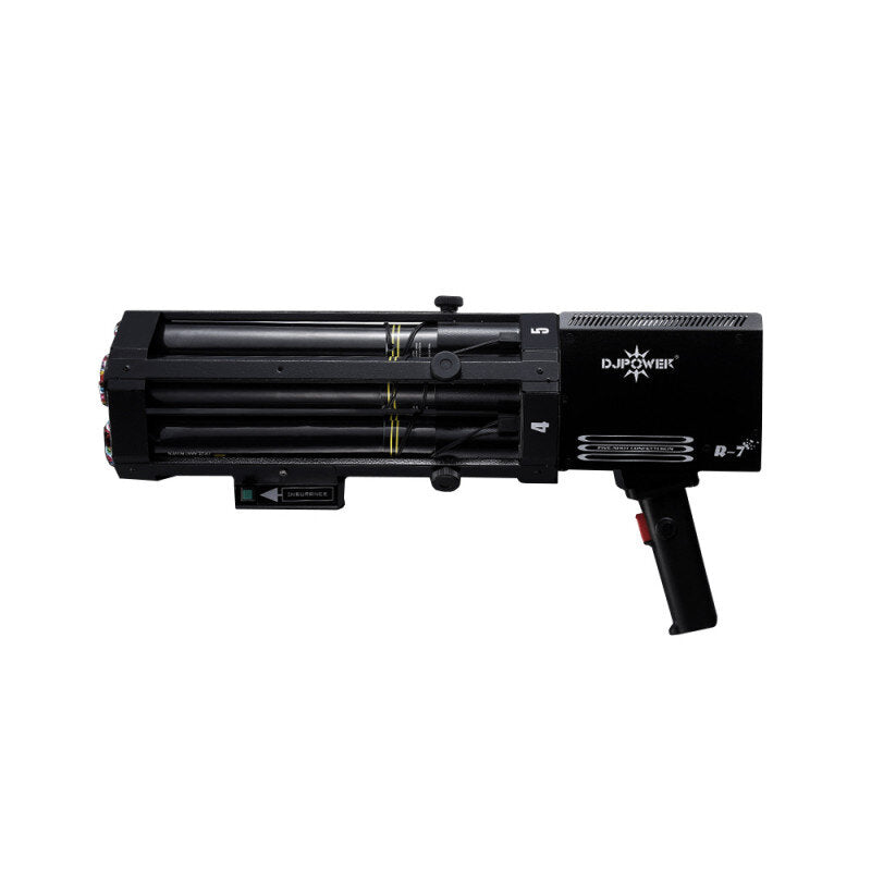 DJ Power - R-7 - 5-output electric confetti gun, built-in lithium battery, various color confetti cannons