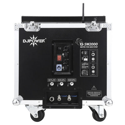 DJ Power - X-SW2000 - Water-fog machine integrated in a flight case, 2000 W, drain holes design for both water tank and fluid tank