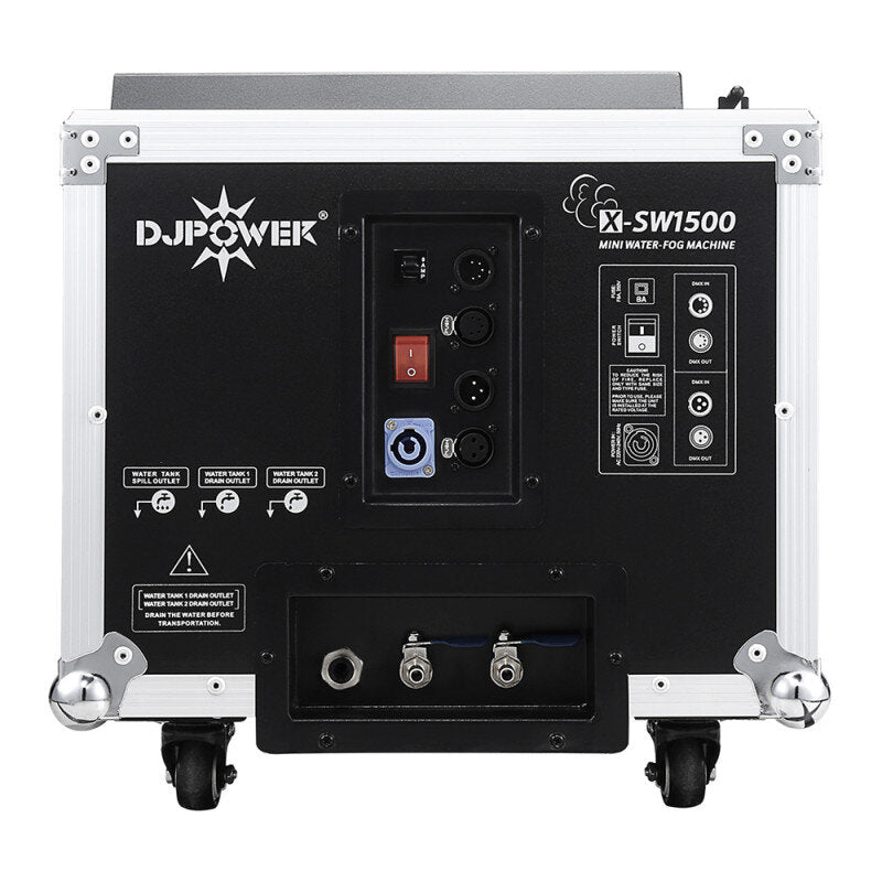 DJ Power - X-SW1500 - Compact size water-fog machine integrated in a flight case, drain holes design for both water / fluid tank