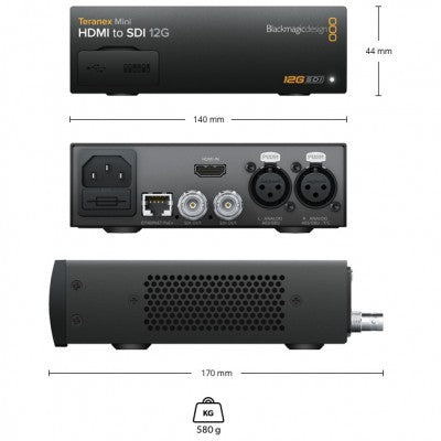 Blackmagic Design - HDMI to 12G-SDI converter up to Ultra HD with analog or AES/EBU audio