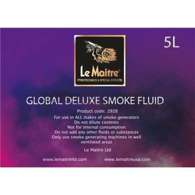 2928 - 4 x 5 L Global Deluxe Smoke Fluid for G300, G300-Smart, GF1, GF2 and GF3 smoke machines