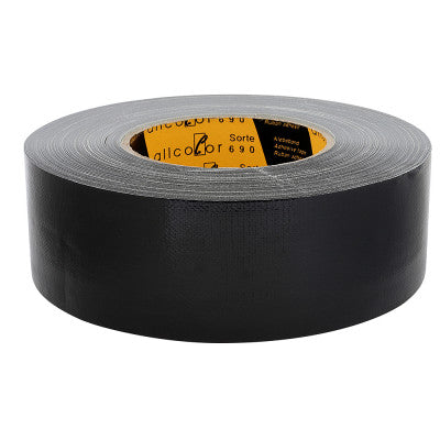 Allcolor - Gaffer Tape 690-25 black  - High-quality PE-coated cloth tape, very high tack, black 25 mm