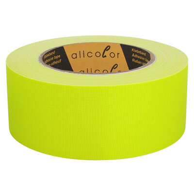 Allcolor - Neon Cloth Tape 649 50 neon yellow  - High-quality PE-coated cloth tape, very high tack, water proof, yellow 50 mm