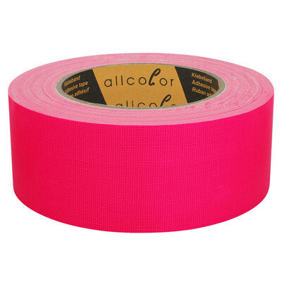 Allcolor - Neon Cloth Tape 649 50 neon pink  - High-quality PE-coated cloth tape, very high tack, water proof, pink 50 mm