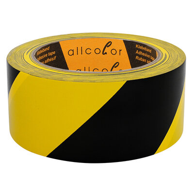 Allcolor - Warning Tape 510 black-yellow  - Vinyl foil warning tape, black-yellow 50 mm