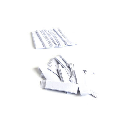 The Confetti Maker - Slow-fall confetti rectangles - White - White slow-fall rectangular high quality confetti for professional use, 55 x 17 mm