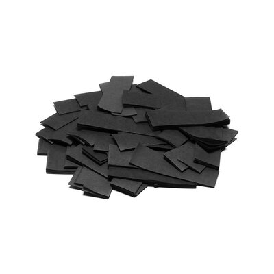 The Confetti Maker - Slow-fall confetti rectangles - Black - Black slow-fall rectangular high quality confetti for professional use, 55 x 17 mm