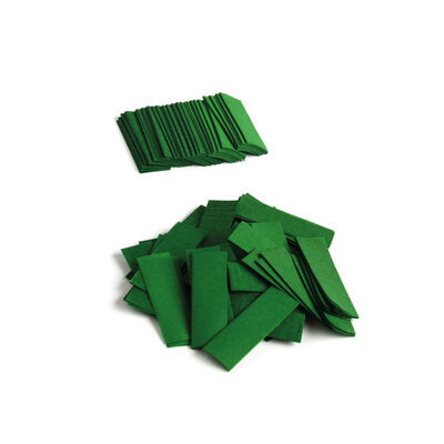 The Confetti Maker - Slow-fall confetti rectangles - Dark Green - Dark green slow-fall rectangular high quality confetti for professional use, 55 x 17 mm