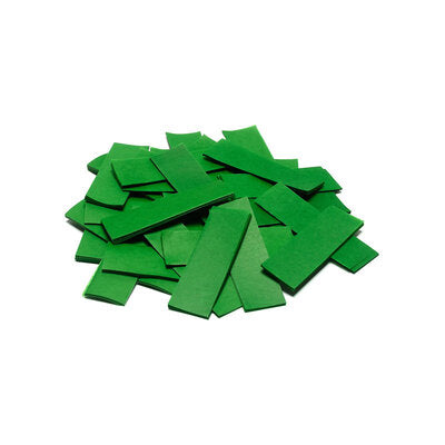 The Confetti Maker - Slow-fall confetti rectangles - Dark Green - Dark green slow-fall rectangular high quality confetti for professional use, 55 x 17 mm