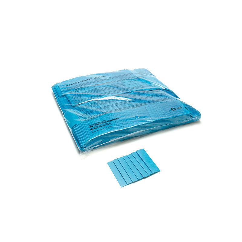 The Confetti Maker - Slow-fall confetti rectangles - Light blue - Light blue slow-fall rectangular high quality confetti for professional use, 55 x 17 mm