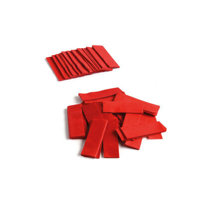 The Confetti Maker - Slow-fall confetti rectangles - Red - Red slow-fall rectangular high quality confetti for professional use, 55 x 17 mm