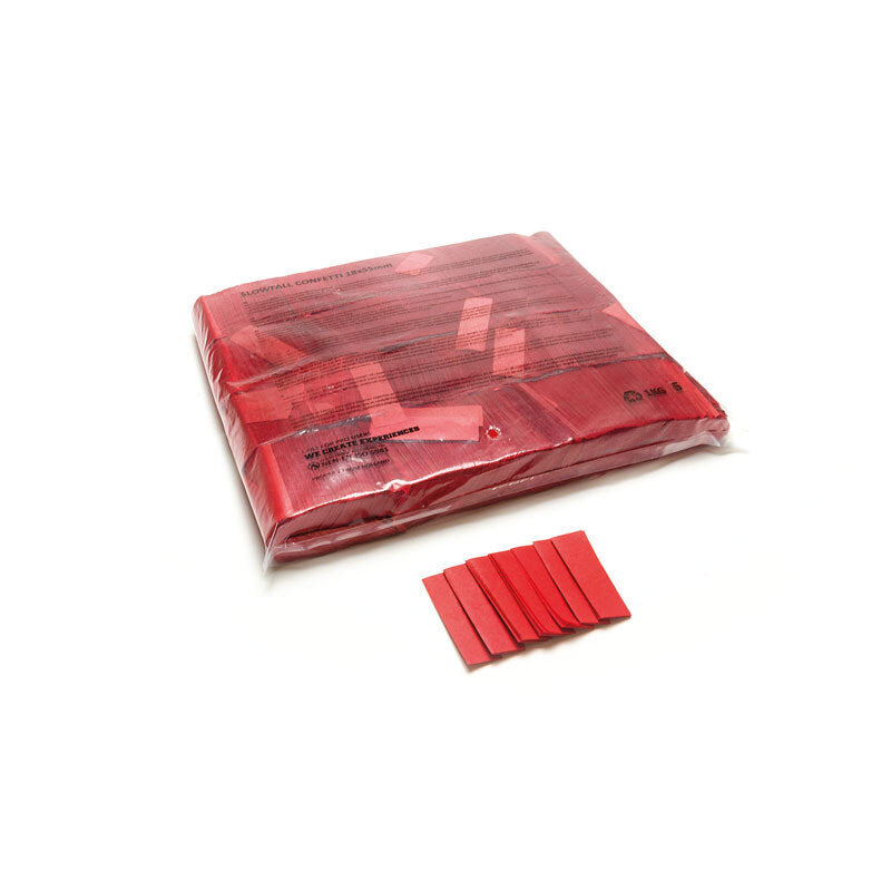 The Confetti Maker - Slow-fall confetti rectangles - Red - Red slow-fall rectangular high quality confetti for professional use, 55 x 17 mm