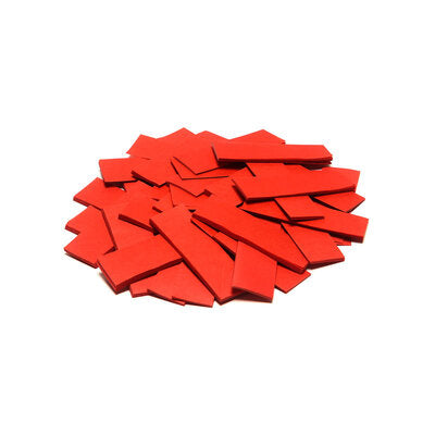 The Confetti Maker - Slow-fall confetti rectangles - Red - Red slow-fall rectangular high quality confetti for professional use, 55 x 17 mm