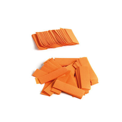 The Confetti Maker - Slow-fall confetti rectangles - Orange - Orange slow-fall rectangular high quality confetti for professional use, 55 x 17 mm