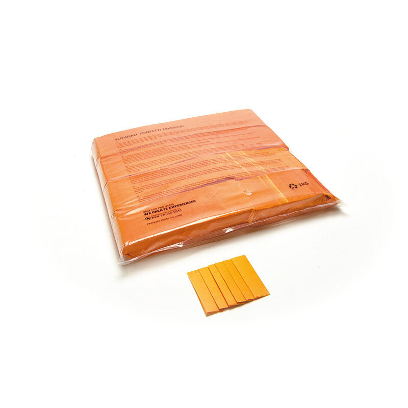 The Confetti Maker - Slow-fall confetti rectangles - Orange - Orange slow-fall rectangular high quality confetti for professional use, 55 x 17 mm