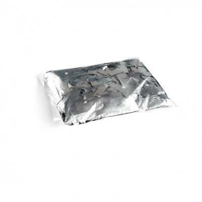 The Confetti Maker - Slow-fall metallic confetti rectangles - Silver - Metallic silver slow-fall rectangular high quality confetti for professional use, 55 x 17 mm