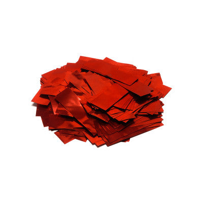 The Confetti Maker - Slow-fall metallic confetti rectangles - Red - Metallic red slow-fall rectangular high quality confetti for professional use, 55 x 17 mm