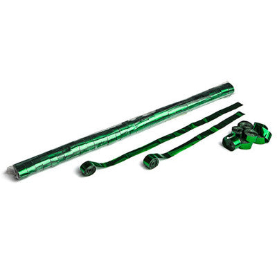 The Confetti Maker - Metallic Streamer 10m x 1,5 cm - Green - Metallic green flameproof streamers, 10 m x 1.5 cm, sleeve of 32 streamers