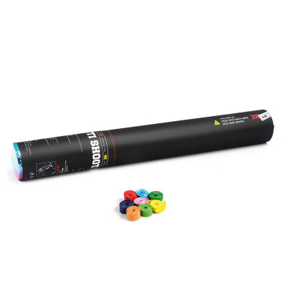 The Confetti Maker - Handheld Cannon 50 cm streamer - Multicolour - 50 cm manual confetti cannon pre-filled with multicolour paper high quality streamers