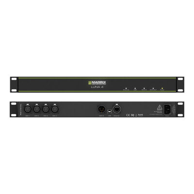 MADRIX - LUNA 4  - Art-Net Node / USB 2.0 DMX-512 interface, 4 x DMX-OUT, 1 x DMX-IN, 19"