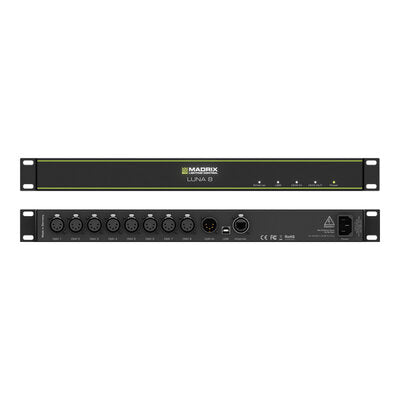 MADRIX - LUNA 8  - Art-Net Node / USB 2.0 DMX-512 interface, 8 x DMX-OUT, 1 x DMX-IN, 19"