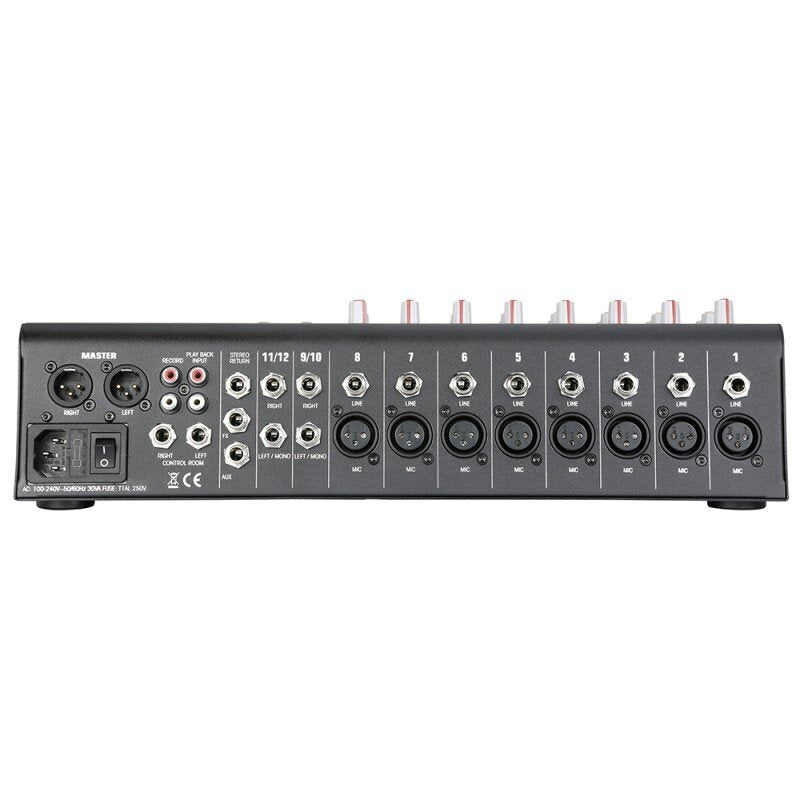 Audiophony - MPX12  - 12 CH analogue mixer with MIC / line inputs, compressor and effects, USB / SD / BT player