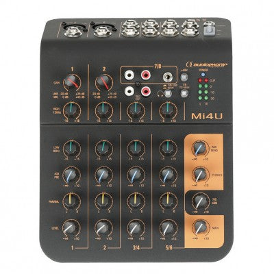 Audiophony - Mi4U  - Mixer 4CH 2 Mic+2 stereo + USB port