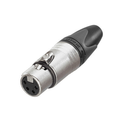 Neutrik - NC4FXX  - XLR 4 pole female cable connector with Nickel housing and silver contacts