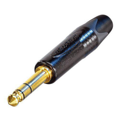 Neutrik - NP3X-B  - 3 pole 1/4" professional phone plug, gold contacts, black shell