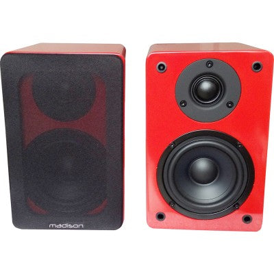 Madison - MAD-BS4RE - HI-FI Bookshelf Speakers 60 W – Red