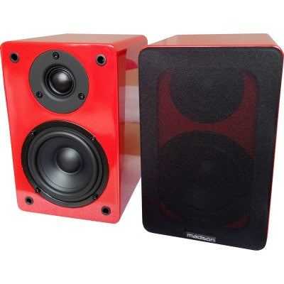 Madison - MAD-BS4RE - HI-FI Bookshelf Speakers 60 W – Red