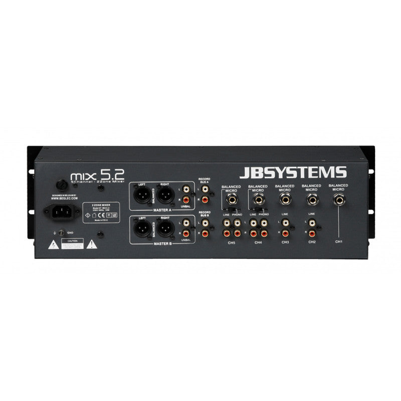 JB Systems - MIX 5.2  - Mixer/Matrix with 5 channels & 2 Independent Zones