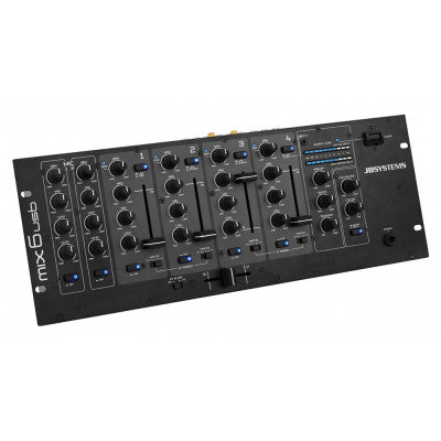 JB Systems - MIX6usb  - DJ mixer with 6 channels, 2x DJ Mic, 1x USB