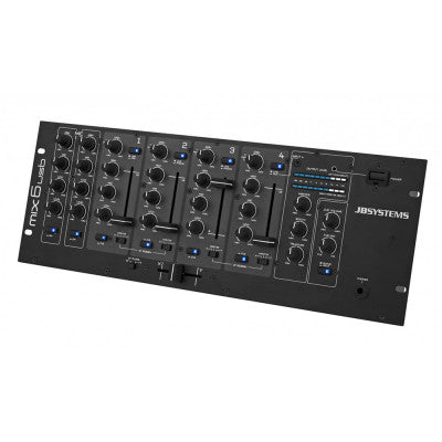 MIX6usb  - DJ mixer with 6 channels, 2x DJ Mic, 1x USB
