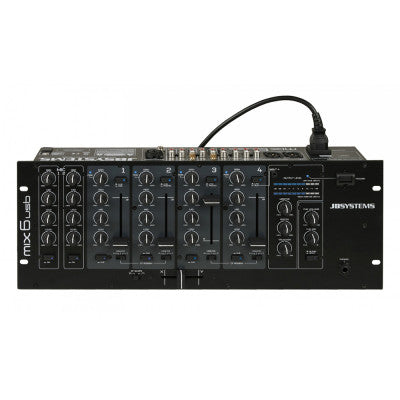 JB Systems - MIX6usb  - DJ mixer with 6 channels, 2x DJ Mic, 1x USB