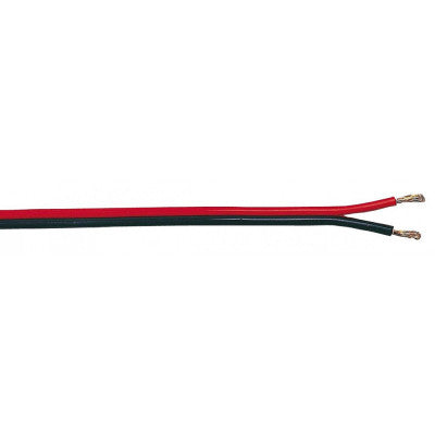 C102 (2x1.50 r/z)  - Speaker cable, flat: 2x1.50 mm2, red/bl, reel 100m