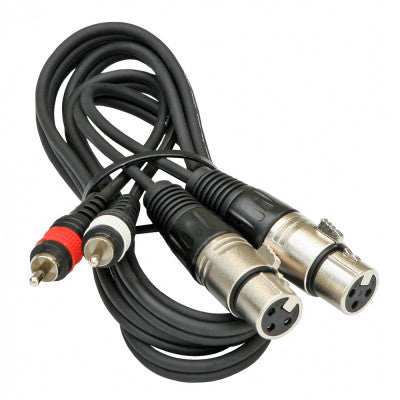 Hilec - 2-0440  - Assembled cable signal, 2x RCA + 3-pin XLR f, 1.5 m