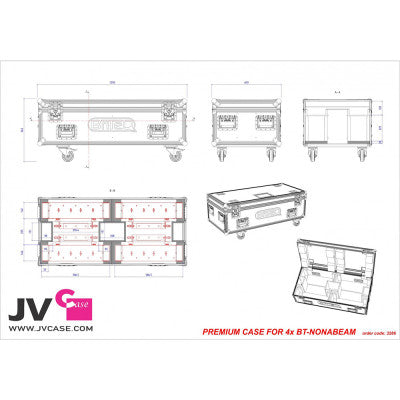 Premium Case for 4x BT-NONABEAM  - Premium quality flight case for 4x BT-NONABEAM
