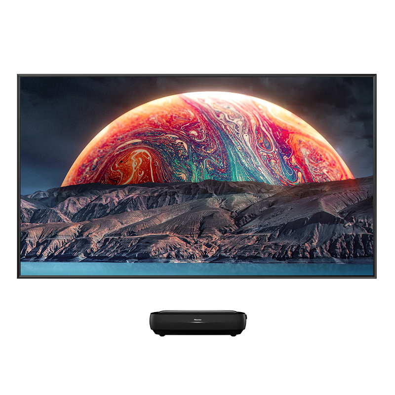 Videoproiettore laser TV Hisense 100L9G-B12 con schermo da proiezione fisso con superficie ALR (UST) da 100" incluso