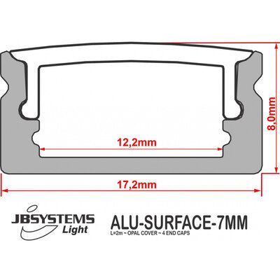 JB Systems - ALU-SURFACE-7MM (2M)  - Shallow surface mount profile (7 mm)