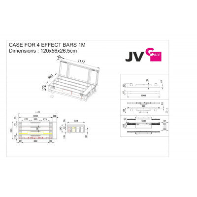 CASE B03294  - Flight case for 4x light effect bars 1 m