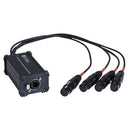 Audiophony - BOXRJ4XF3  - RJ45/XLR3F adapter box for audio/DMX signal - 100 m