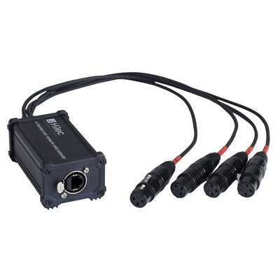 Audiophony - BOXRJ4XF3  - RJ45/XLR3F adapter box for audio/DMX signal - 100 m