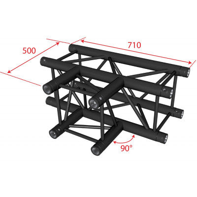 AGQUA-05 blk  - Quatro angle - 90° - 3 directions - black