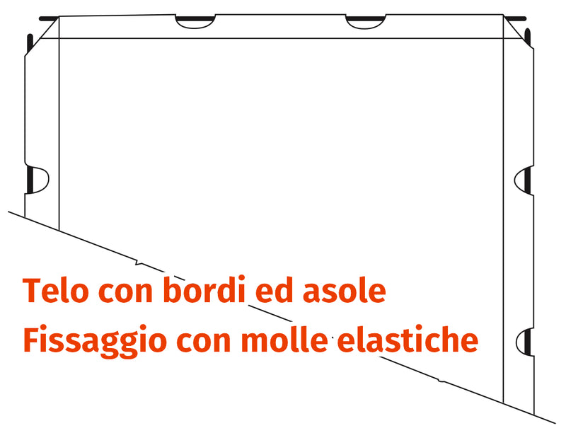 Schermo proiezione "Service 4Pro" con cornice smontabile (fissaggio con molle metalliche), con telo "White" bianco ottico classico 250x190cm 124" 4:3 (include kit di tensionatura per utilizzo anche senza cornice)