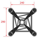 QUA29-050 blk  - Square aluminium truss – Width: 290 mm – Length: 50 cm – black