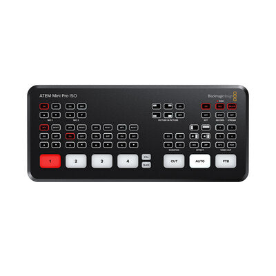 Blackmagic Design - ATEM Mini Pro ISO - Live switcher with 4 HDMI input, webcam out, audio mixer and 2 DVE incl. 5 H.264 USB recorder and streaming