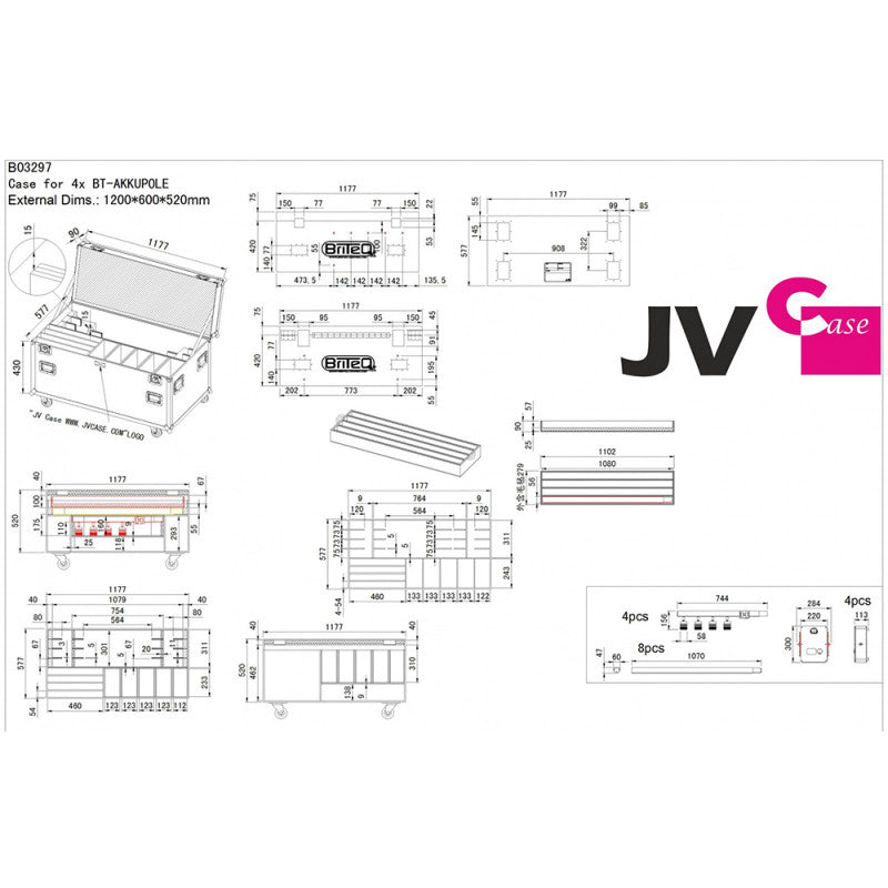 JV Case - CASE B03297  - Flightcase for 4 complete BT-AKKUPOLE sets